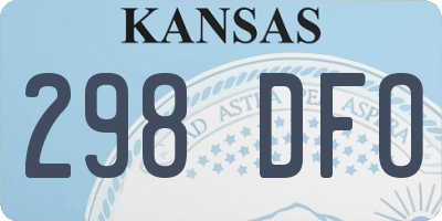 KS license plate 298DFO