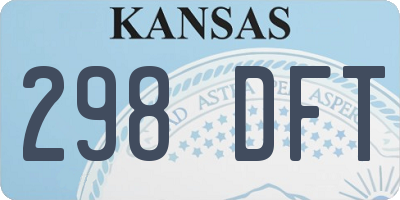 KS license plate 298DFT