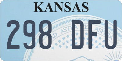 KS license plate 298DFU
