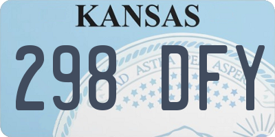 KS license plate 298DFY