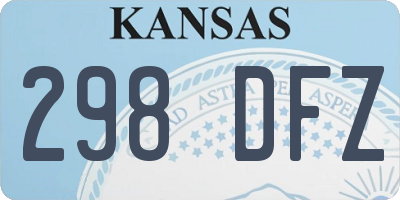 KS license plate 298DFZ