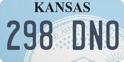 KS license plate 298DNO
