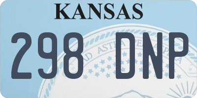 KS license plate 298DNP