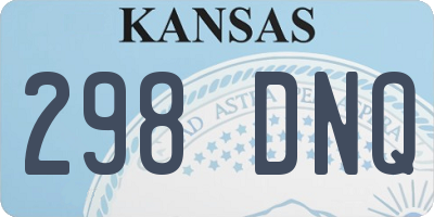 KS license plate 298DNQ