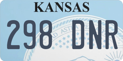 KS license plate 298DNR