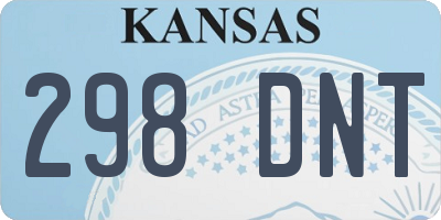 KS license plate 298DNT