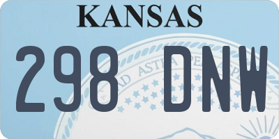 KS license plate 298DNW