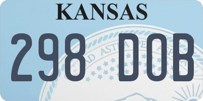 KS license plate 298DOB