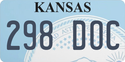 KS license plate 298DOC