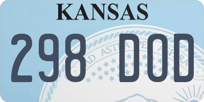 KS license plate 298DOD