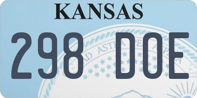 KS license plate 298DOE