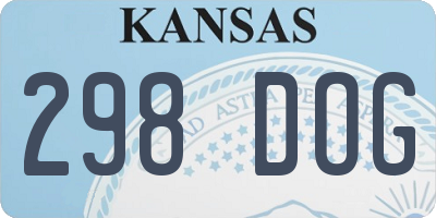 KS license plate 298DOG