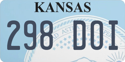 KS license plate 298DOI
