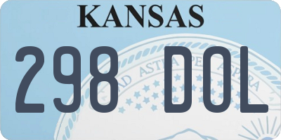 KS license plate 298DOL