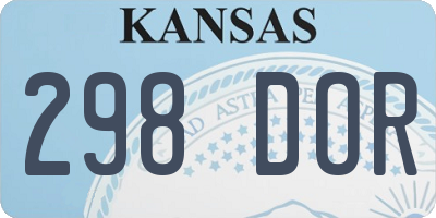 KS license plate 298DOR