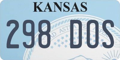 KS license plate 298DOS