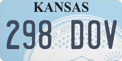 KS license plate 298DOV
