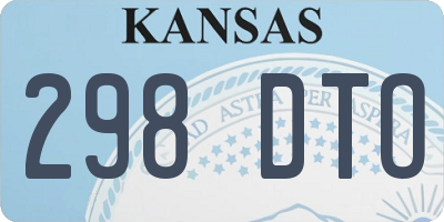 KS license plate 298DTO