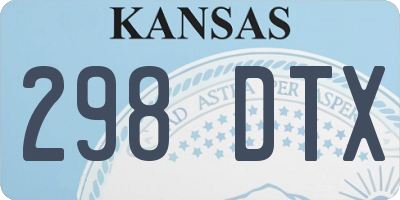 KS license plate 298DTX