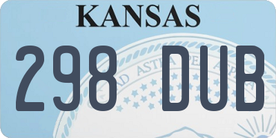 KS license plate 298DUB