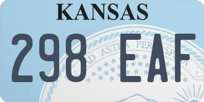 KS license plate 298EAF