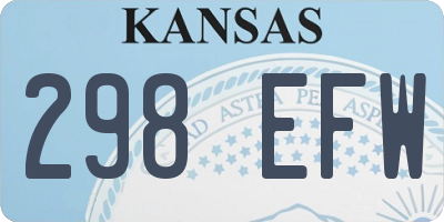 KS license plate 298EFW