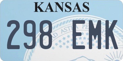 KS license plate 298EMK