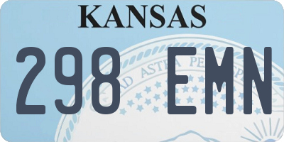 KS license plate 298EMN