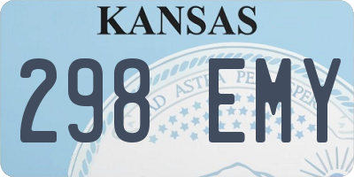 KS license plate 298EMY