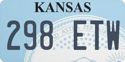 KS license plate 298ETW