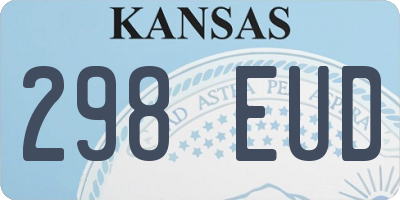 KS license plate 298EUD