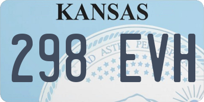KS license plate 298EVH