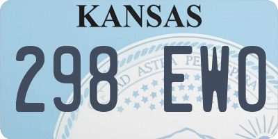 KS license plate 298EWO