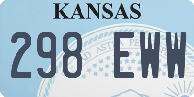 KS license plate 298EWW