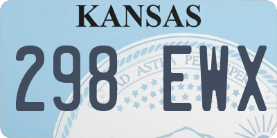 KS license plate 298EWX