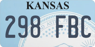 KS license plate 298FBC