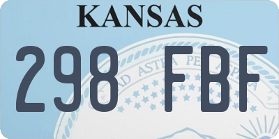 KS license plate 298FBF