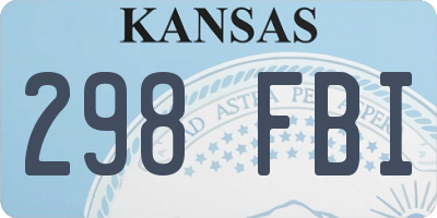KS license plate 298FBI