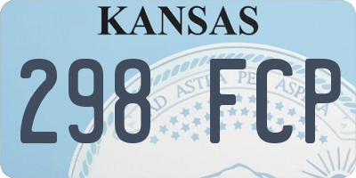 KS license plate 298FCP