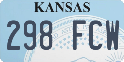 KS license plate 298FCW