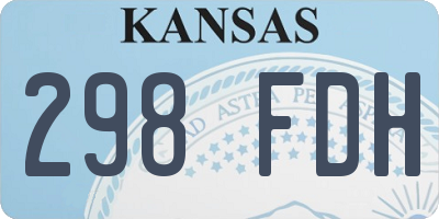 KS license plate 298FDH