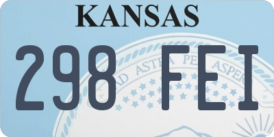 KS license plate 298FEI