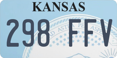 KS license plate 298FFV