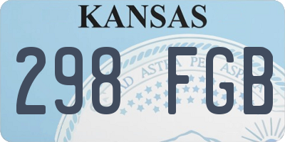 KS license plate 298FGB