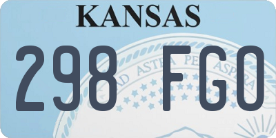 KS license plate 298FGO