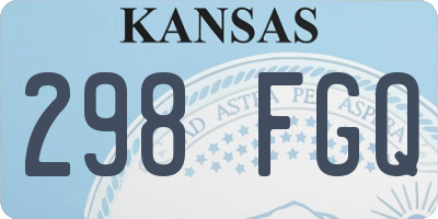 KS license plate 298FGQ