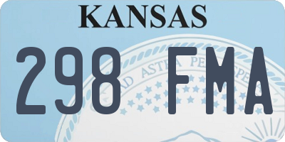 KS license plate 298FMA
