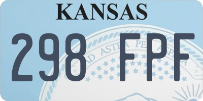 KS license plate 298FPF