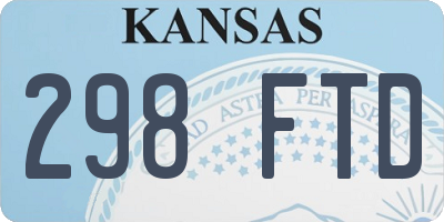 KS license plate 298FTD