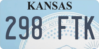 KS license plate 298FTK